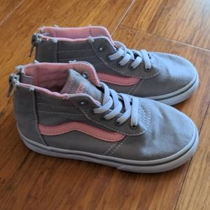 Toddler 9 grey and pink Vans high tops